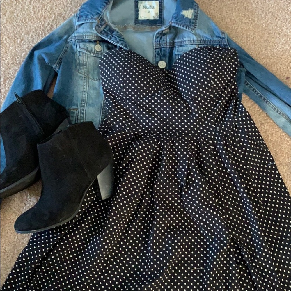 No Boundaries Strapless polka dot Mini Dress